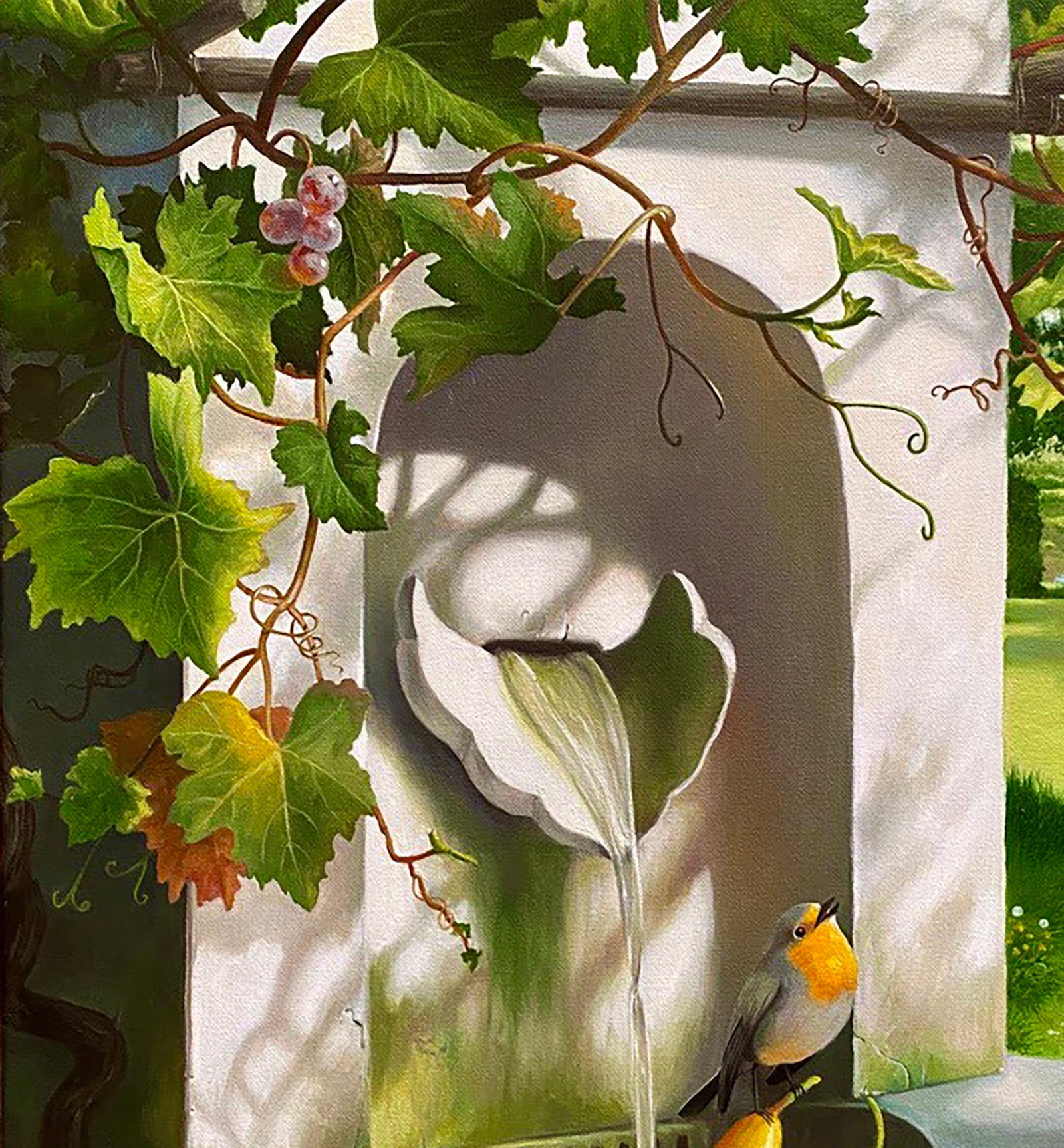 Oil painting Garden with a fountain Kateryna Bukuros - 2