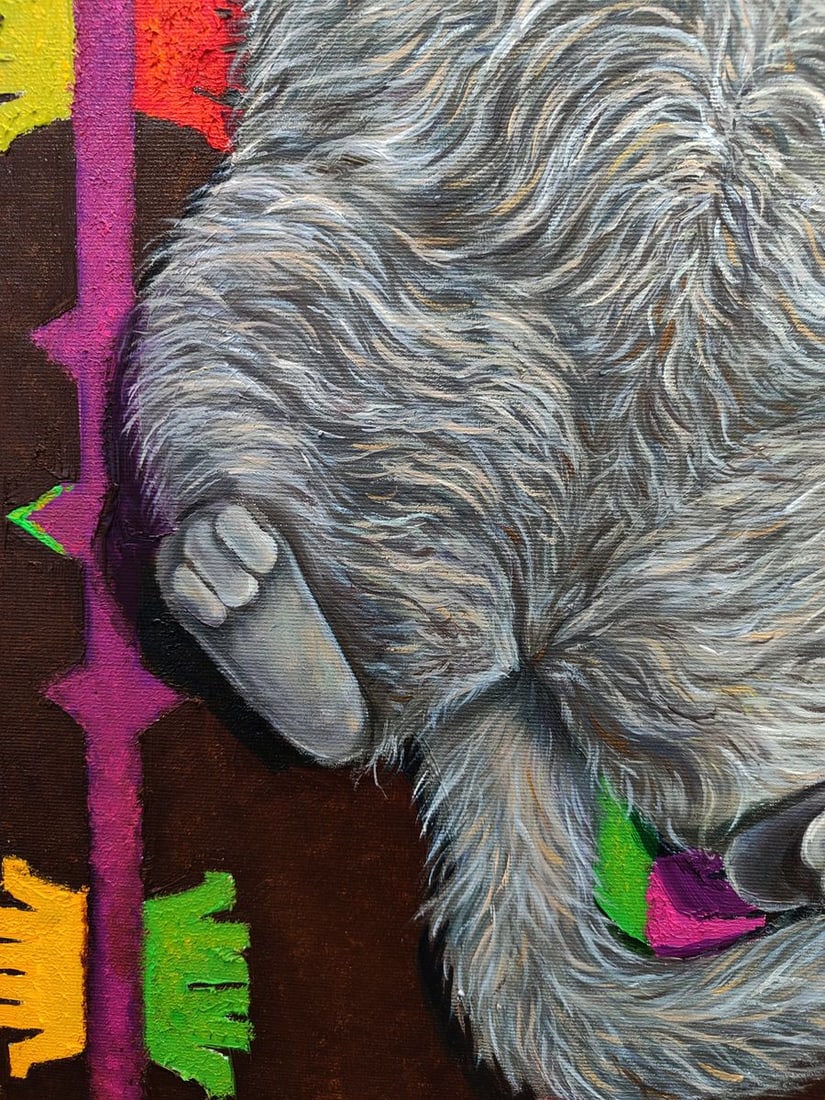 Oil painting Soft cat on the carpet Oksana Sklym - 3