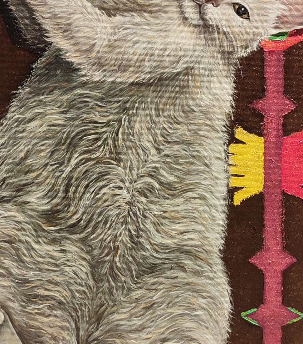 Oil painting Soft cat on the carpet Oksana Sklym - 5