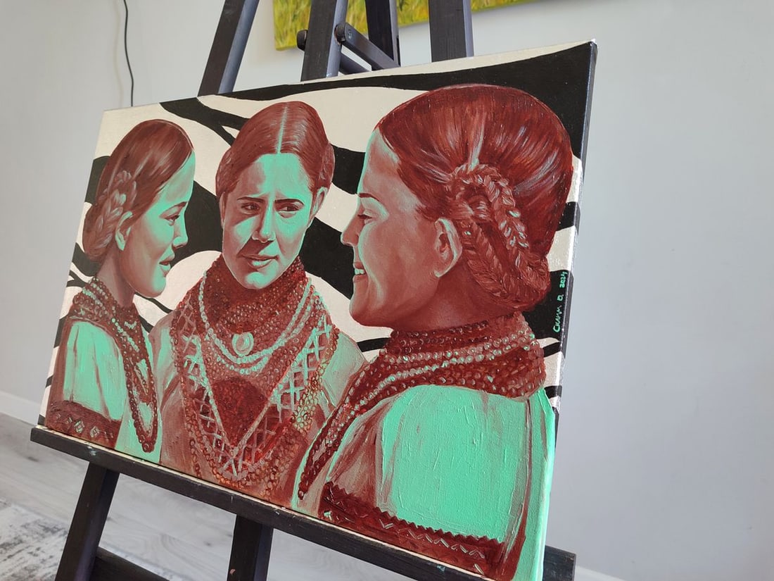 Oil painting Portrait of girls in conversation Oksana Sklym - 2