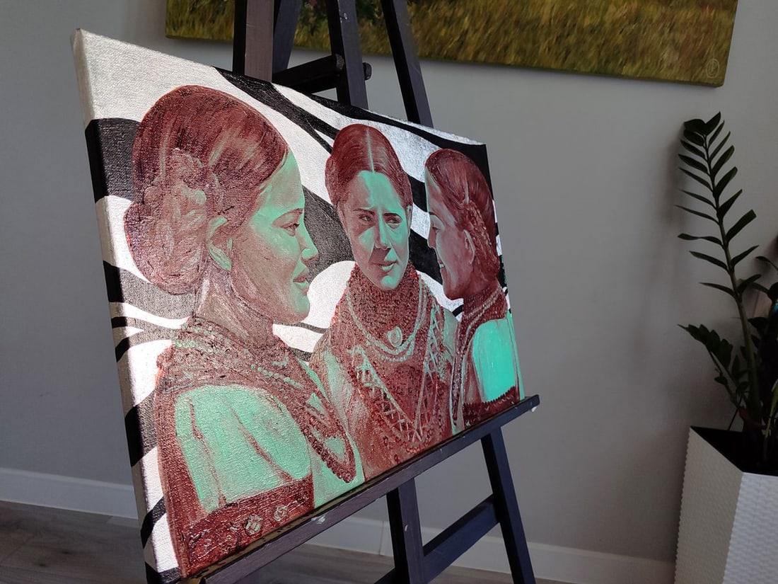 Oil painting Portrait of girls in conversation Oksana Sklym - 3