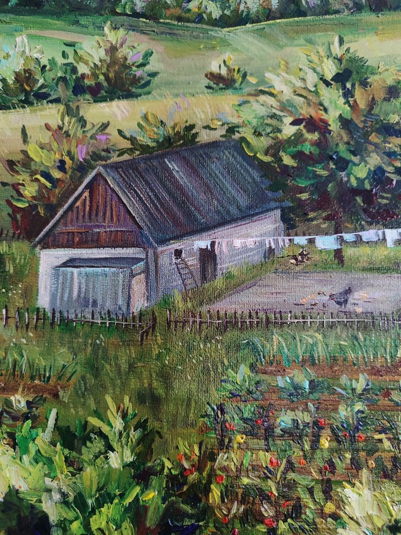 Oil painting Life in the village in summer Oksana Sklym - 11