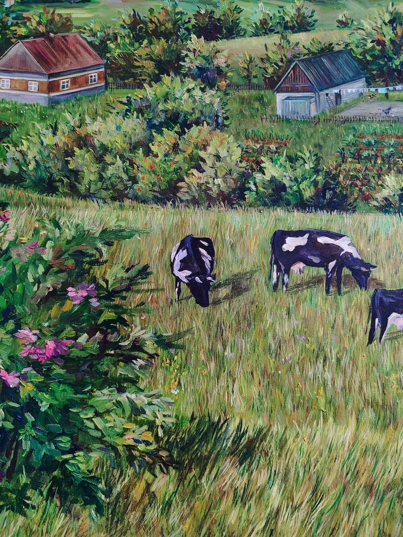 Oil painting Life in the village in summer Oksana Sklym - 7