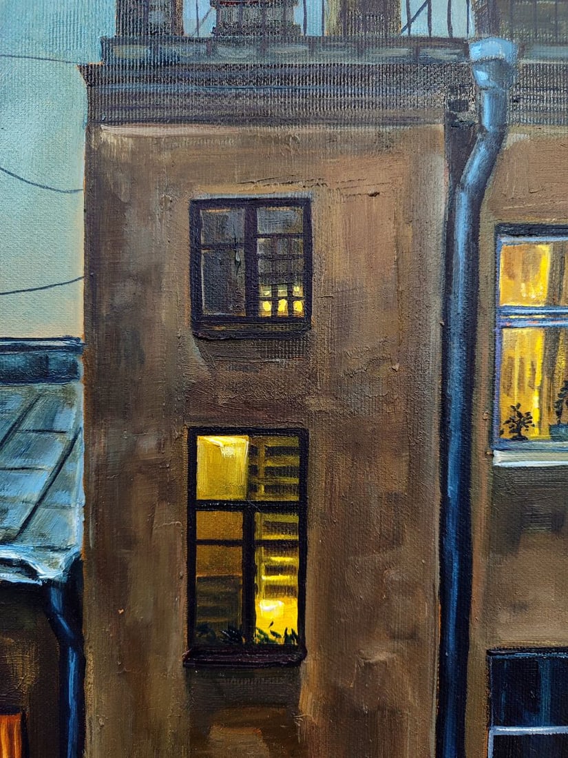 Oil painting Evening has come to the city Oksana Sklym - 2