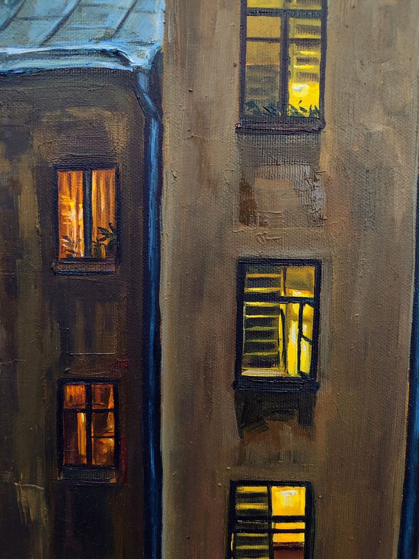 Oil painting Evening has come to the city Oksana Sklym - 4