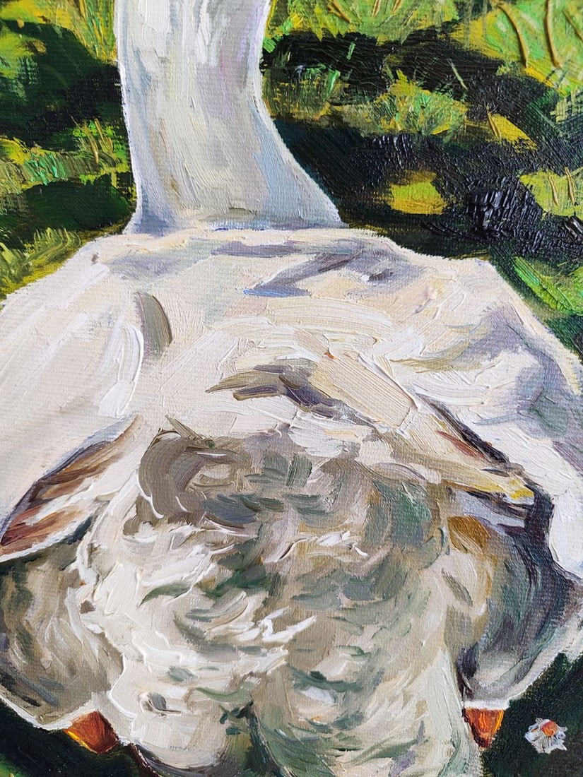 Oil painting Geese's afternoon lunch Oksana Sklym - 5