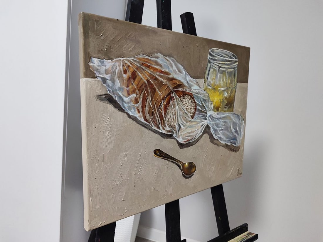 Oil painting Lunch snack with bread Oksana Sklym - 3