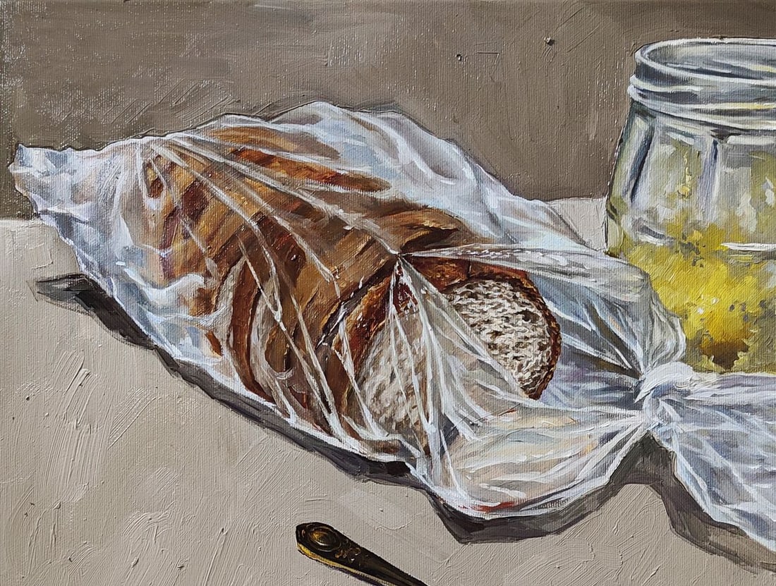 Oil painting Lunch snack with bread Oksana Sklym - 6