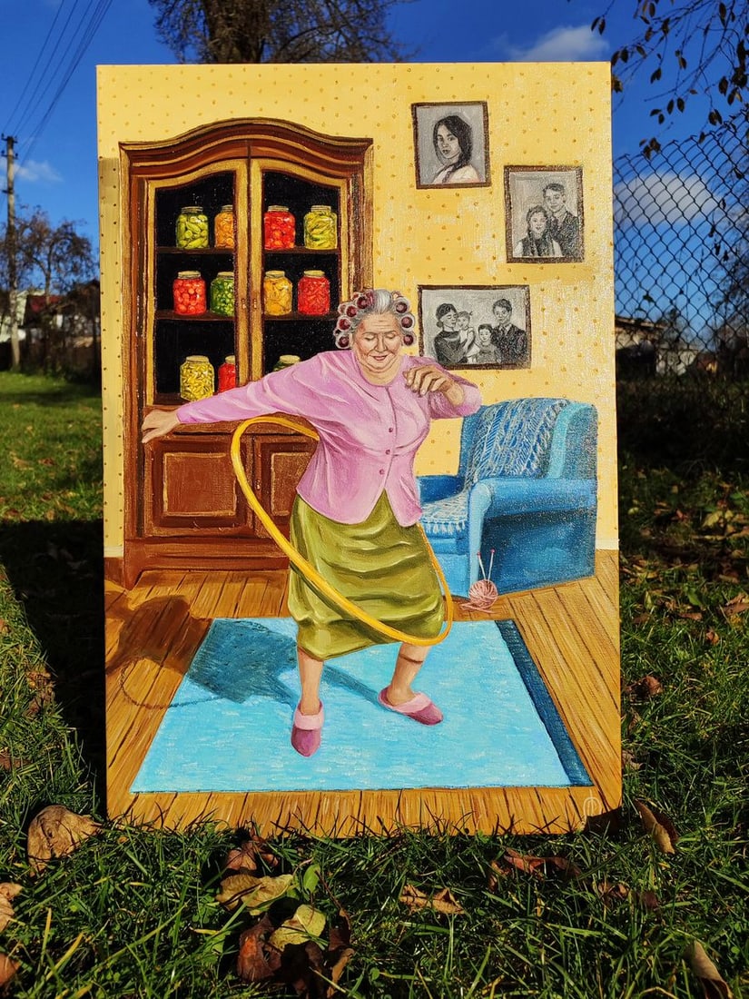 Oil painting Old age is a joy Oksana Sklym - 3