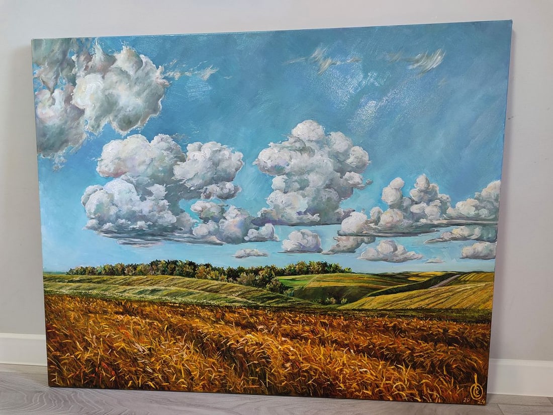 Oil painting Warm day in mountains Oksana Sklym - 2