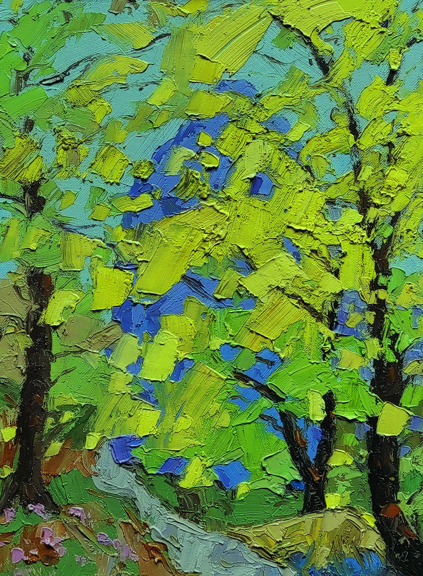 Oil painting Spring in the park Yaroslav Savchyn: Title: Oil painting Spring in the park Yaroslav Savchyn Description: 80SAVCH Painter: Yaroslav Savchyn Size: 37x27 cm/14.56x10.62 inches Components: oil, canvas on cardboard Original painting 