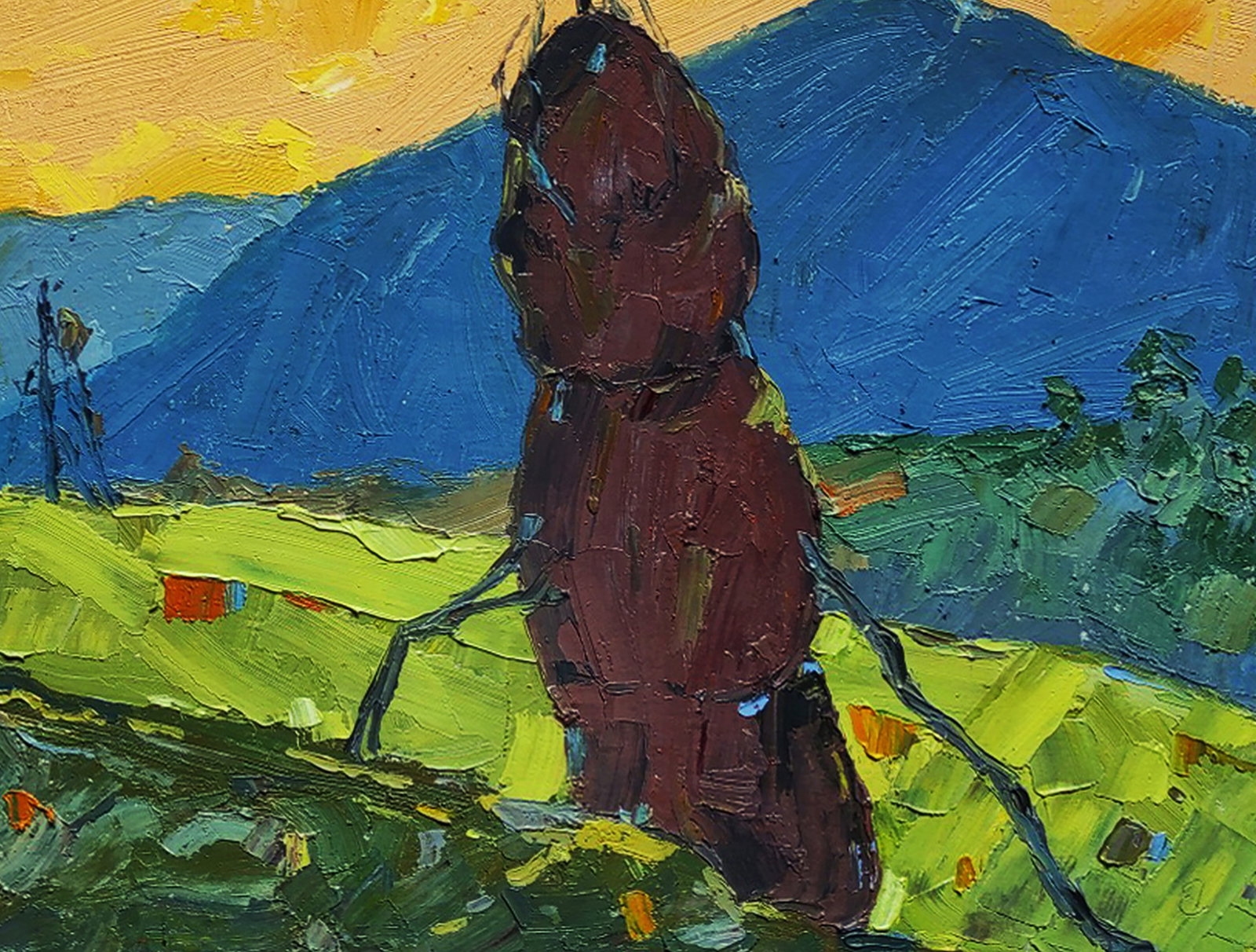 Oil painting Evening in the field Yaroslav Savchyn - 5