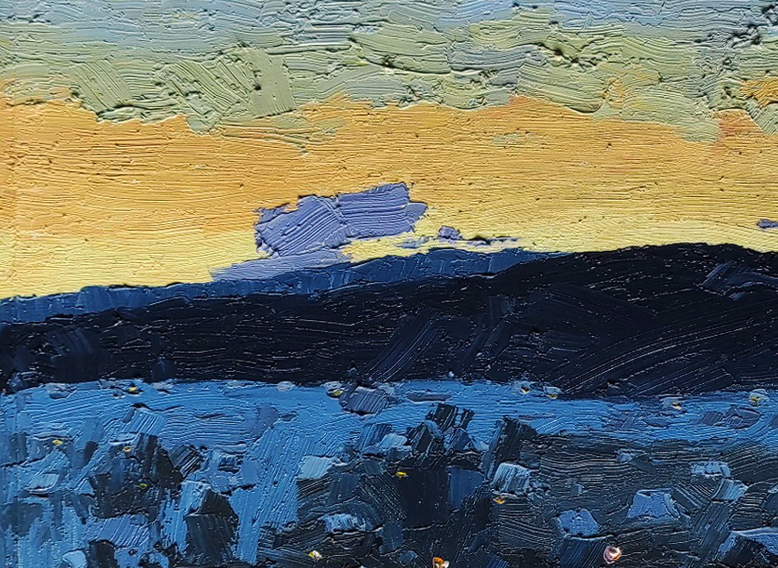 Oil painting Quiet winter evening Yaroslav Savchyn - 2