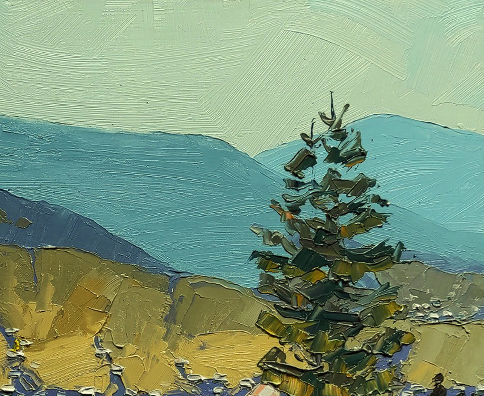 Oil painting Mountain peaks in the fog Yaroslav Savchyn - 3