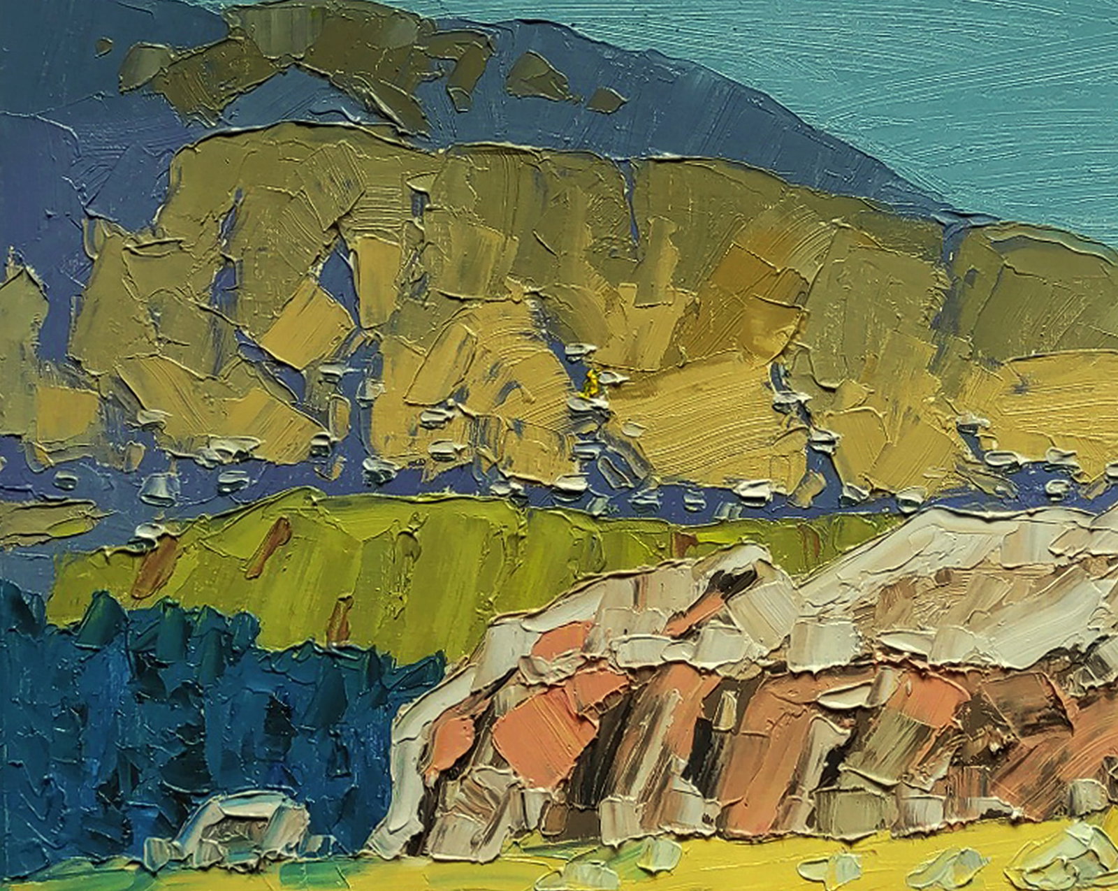 Oil painting Mountain peaks in the fog Yaroslav Savchyn - 4