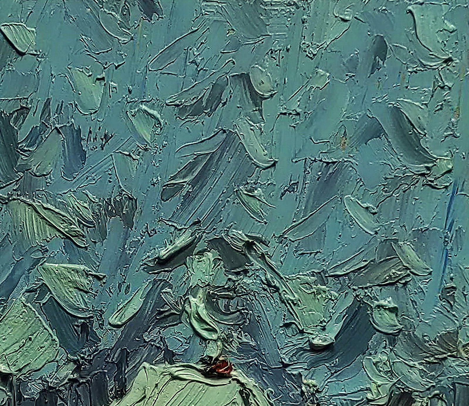 Oil painting Village under the mountain Yaroslav Savchyn - 3