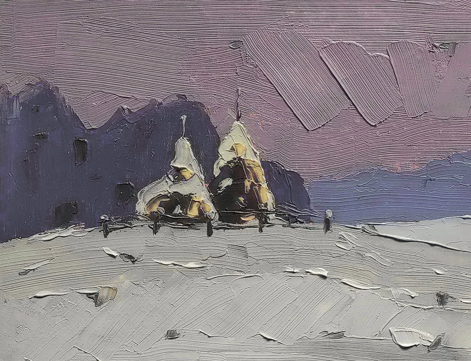 Oil painting Snow covered fields Yaroslav Savchyn - 4