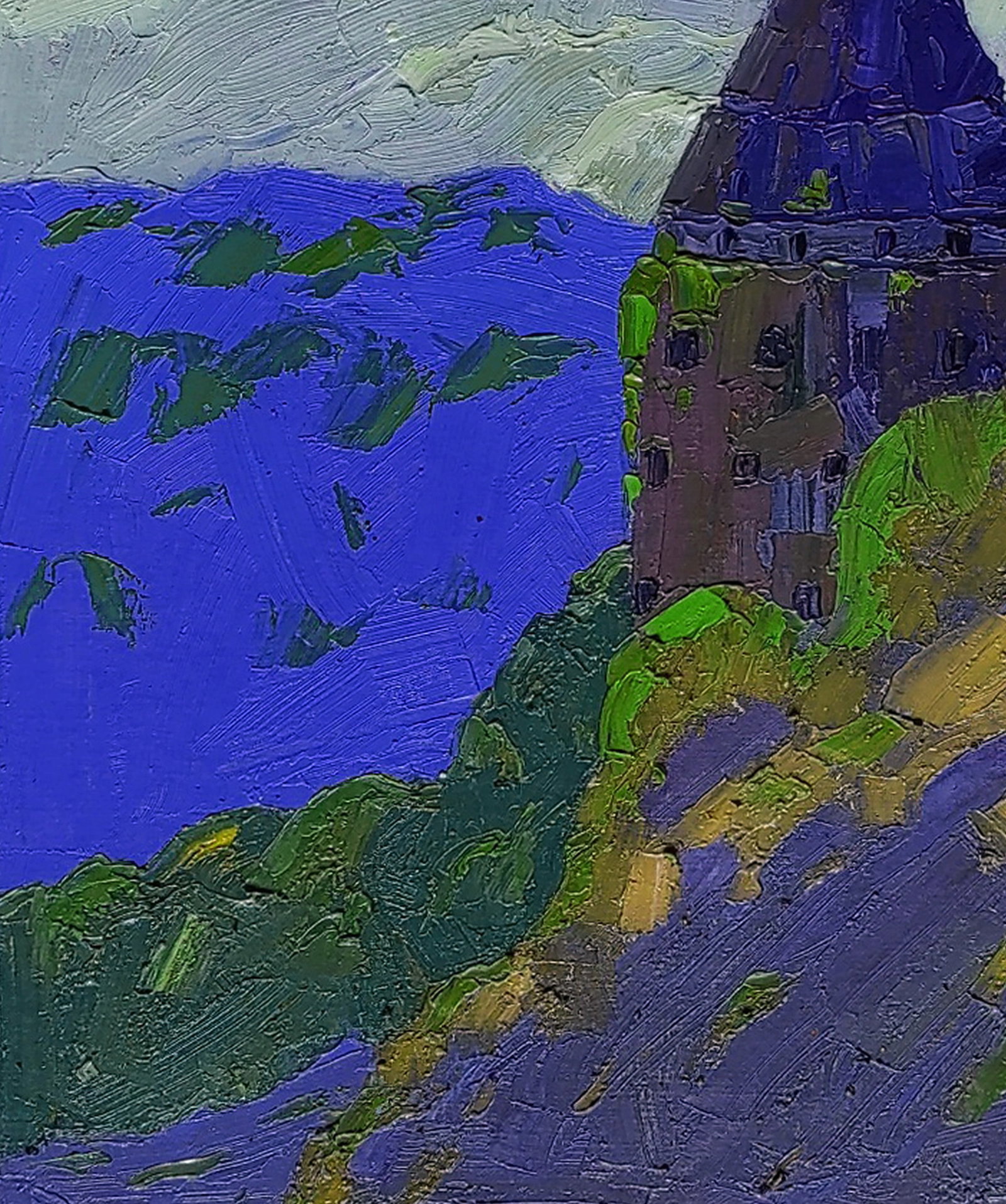 Oil painting Tower in the mountains Yaroslav Savchyn - 4