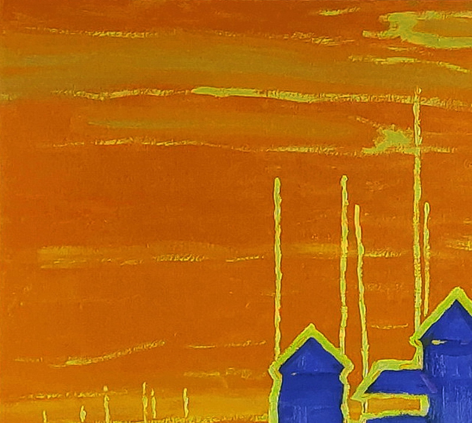 Oil painting Guard towers in the field Yaroslav Savchyn - 2