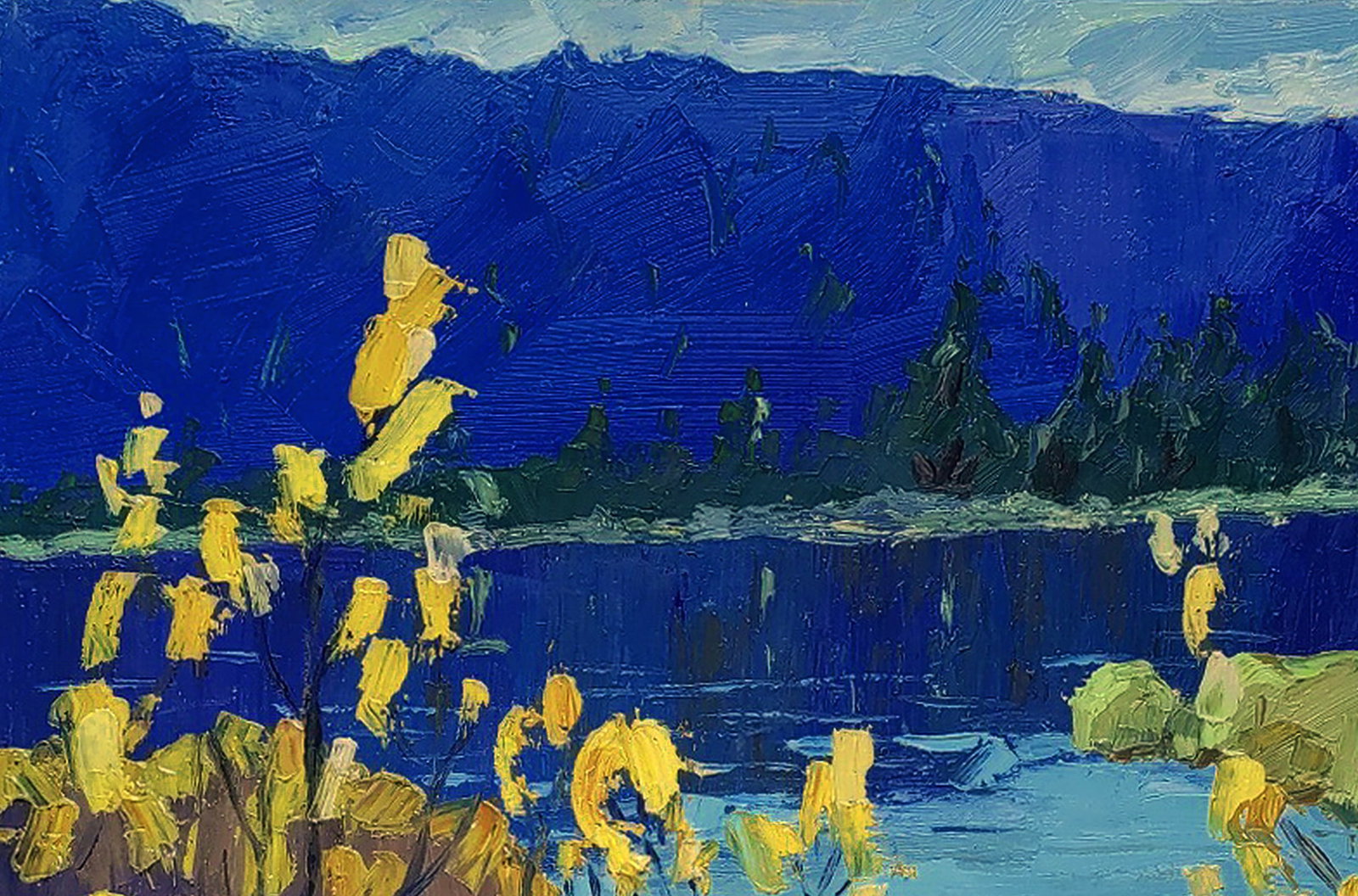 Oil painting Mountain lake Yaroslav Savchyn - 2