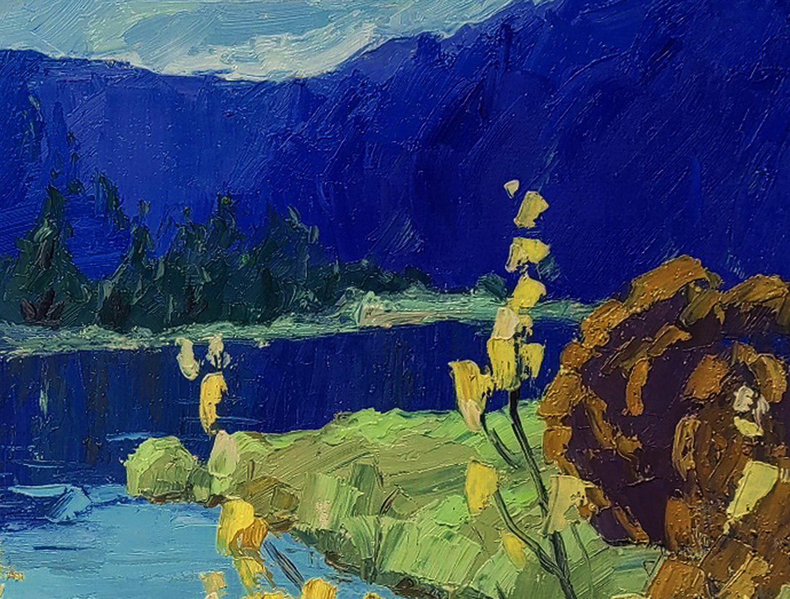 Oil painting Mountain lake Yaroslav Savchyn - 3