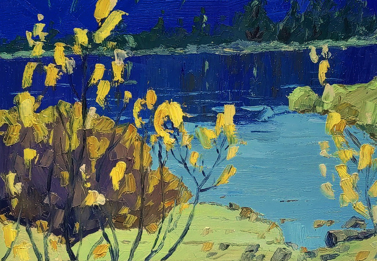 Oil painting Mountain lake Yaroslav Savchyn - 4