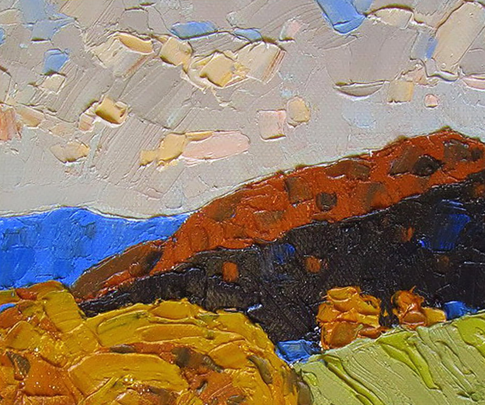 Oil painting Evening in the meadow Yaroslav Savchyn - 2