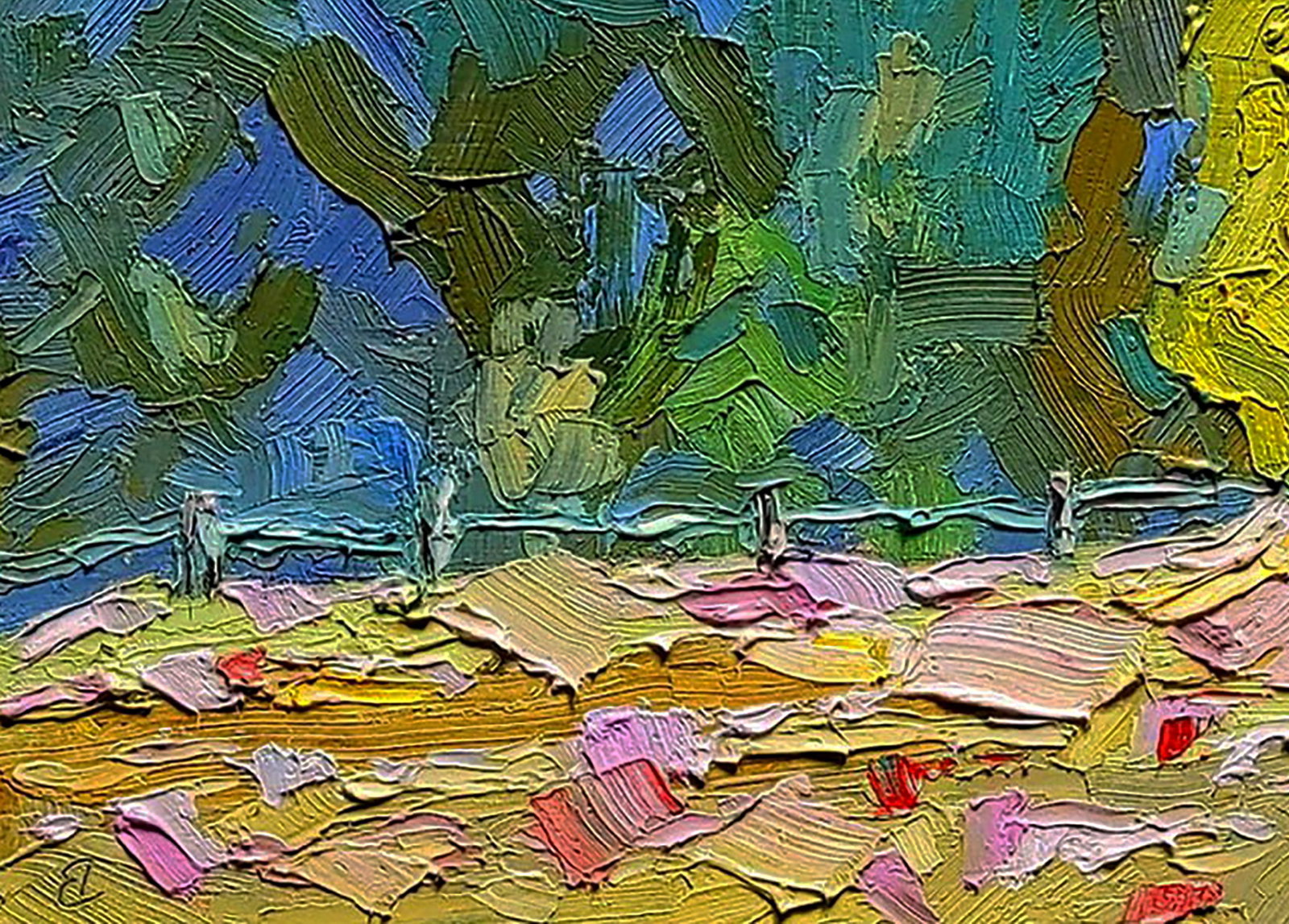 Oil painting In the meadow Yaroslav Savchyn - 4