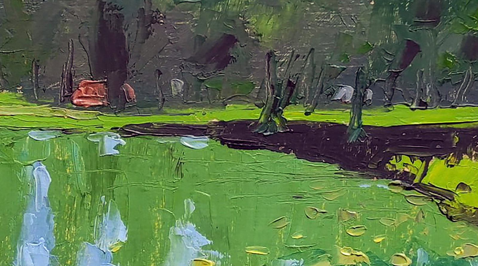 Oil painting Lake near the castle Yaroslav Savchyn - 3