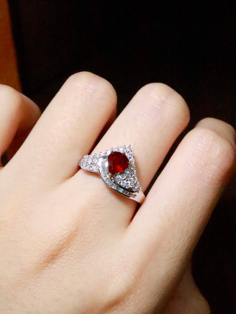 18K gold untreated ruby ring - 5