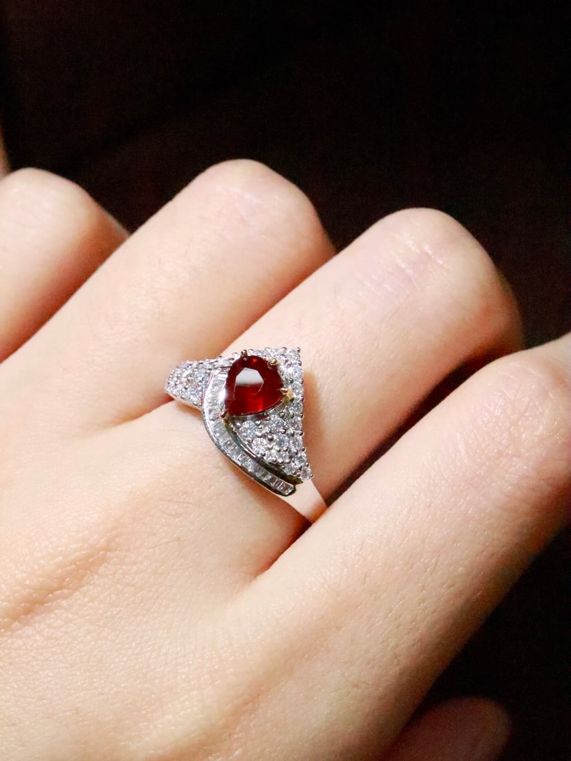 18K gold untreated ruby ring - 6