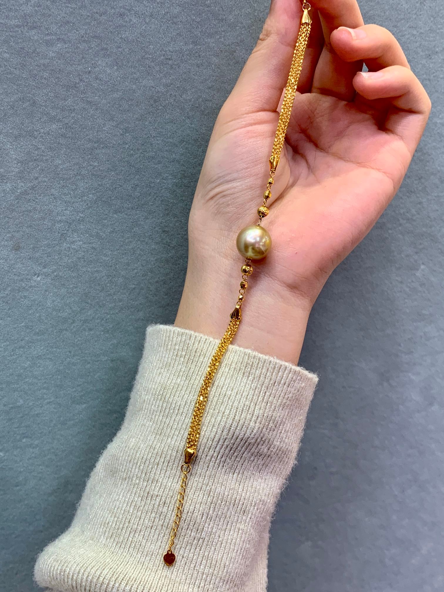 18K Gold South Sea Golden Pearl Bracelet - 6