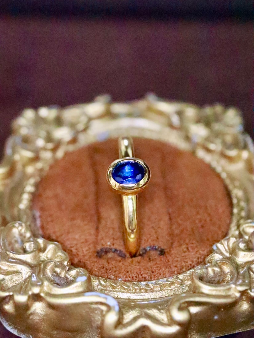 18K gold sapphire ring - 3