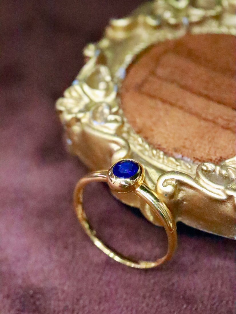 18K gold sapphire ring - 4