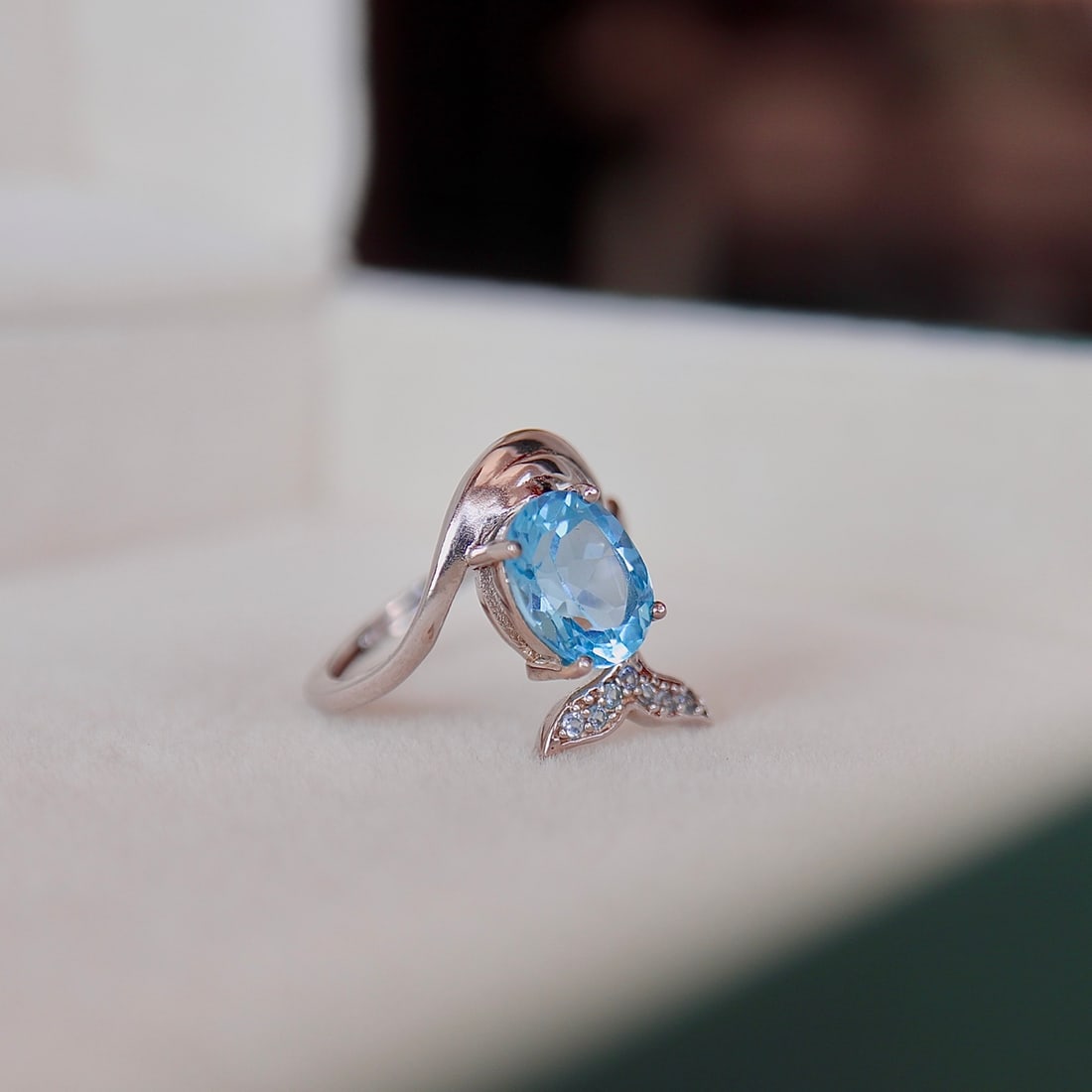 S925 silver ring with topaz setting - 2