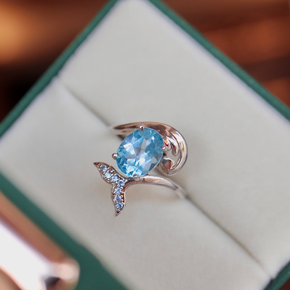 S925 silver ring with topaz setting - 3