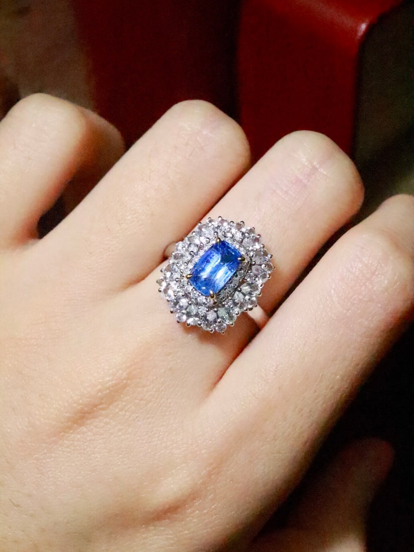 18K gold sapphire ring - 5