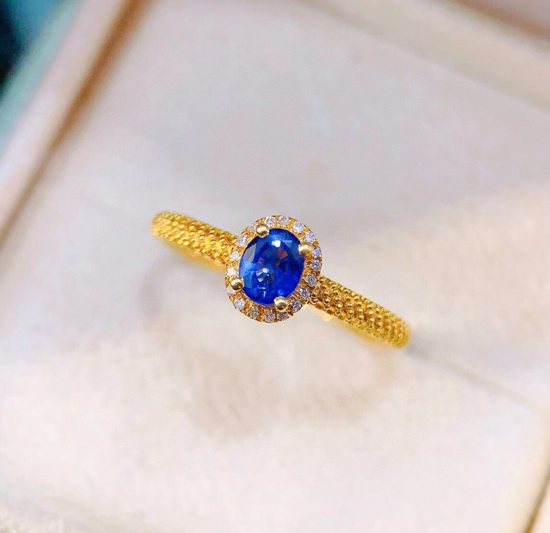 18K gold sapphire ring - 2