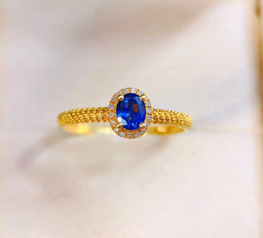 18K gold sapphire ring - 3