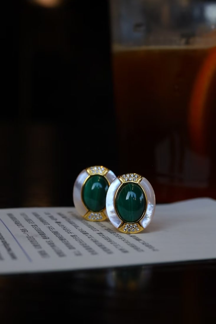 Peacock ore earrings - 2