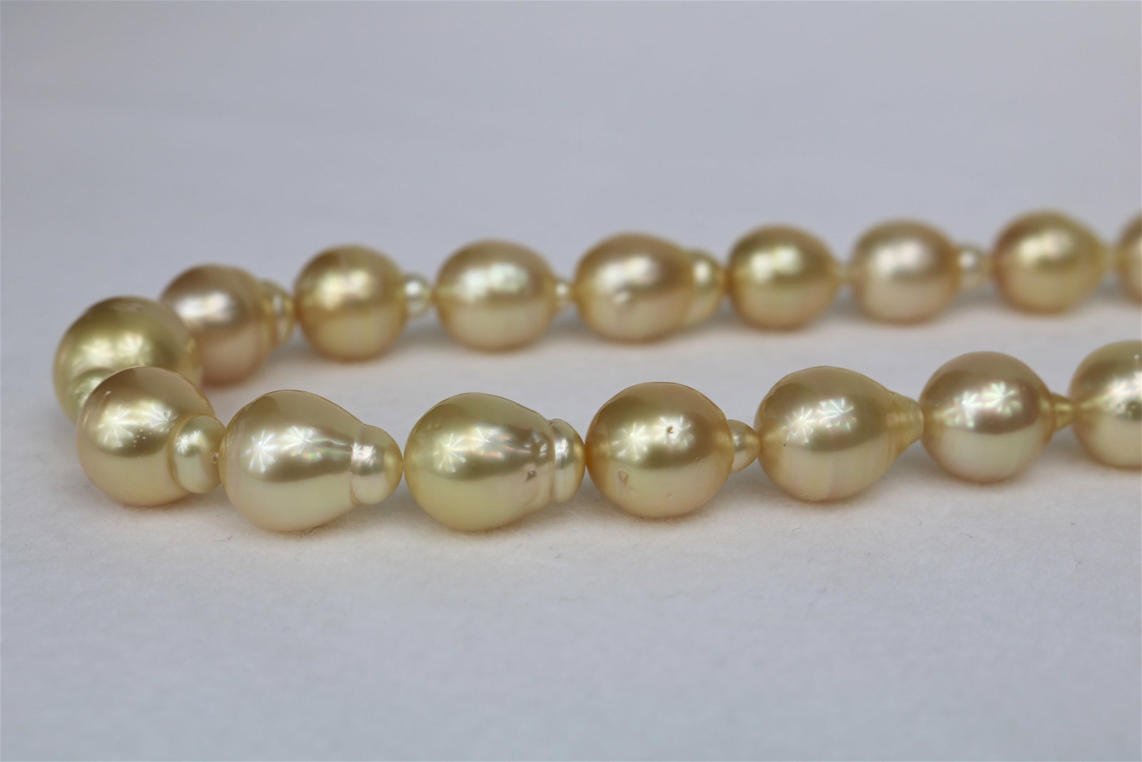 12-14mm Golden Drop/Baroque Necklace with 14k Clasp - 2