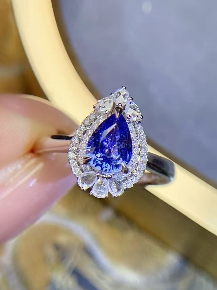 18K gold sapphire ring - 2