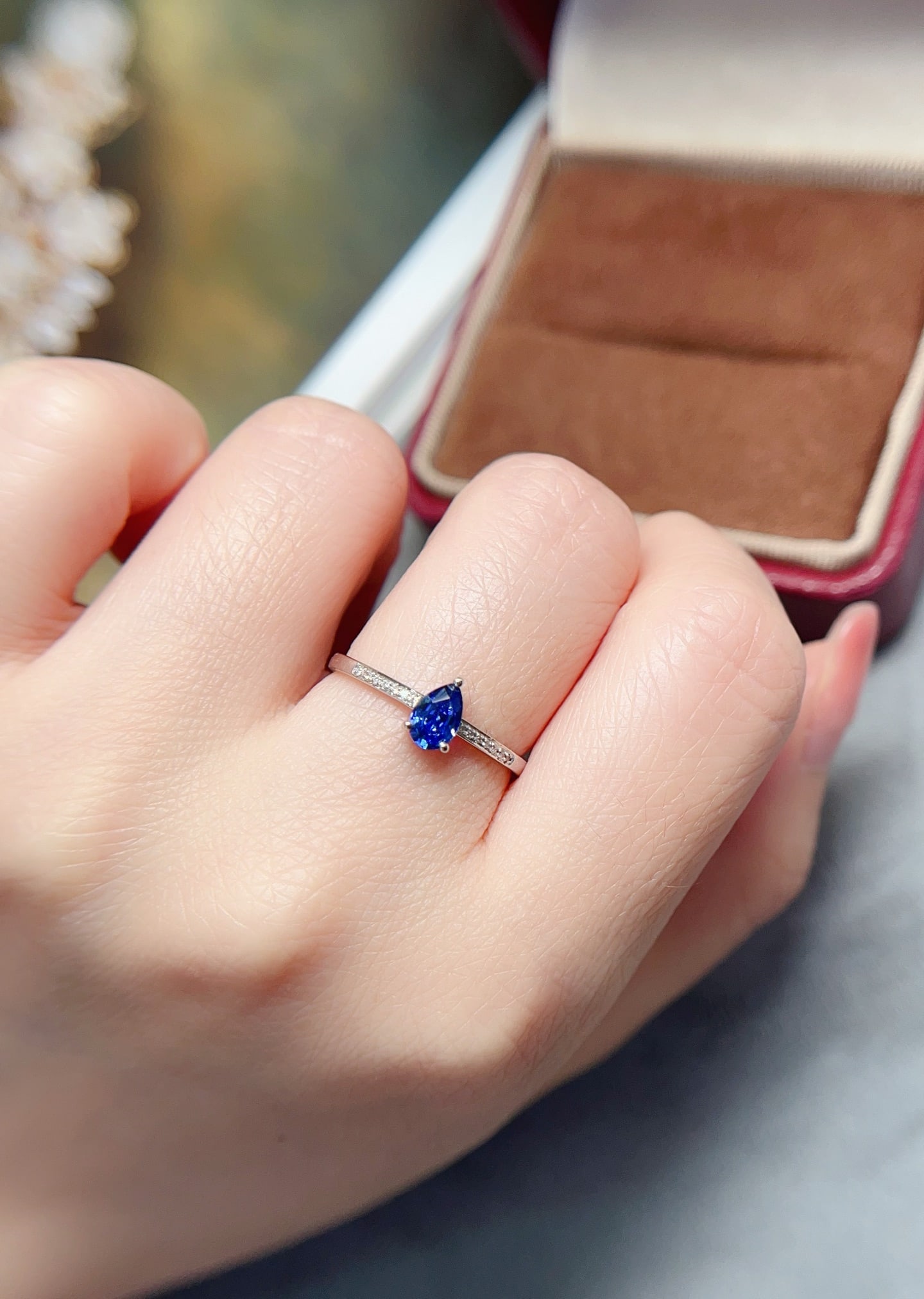 18K gold sapphire ring - 5