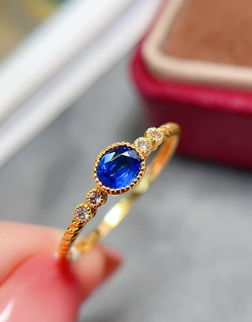 18K gold sapphire ring - 2