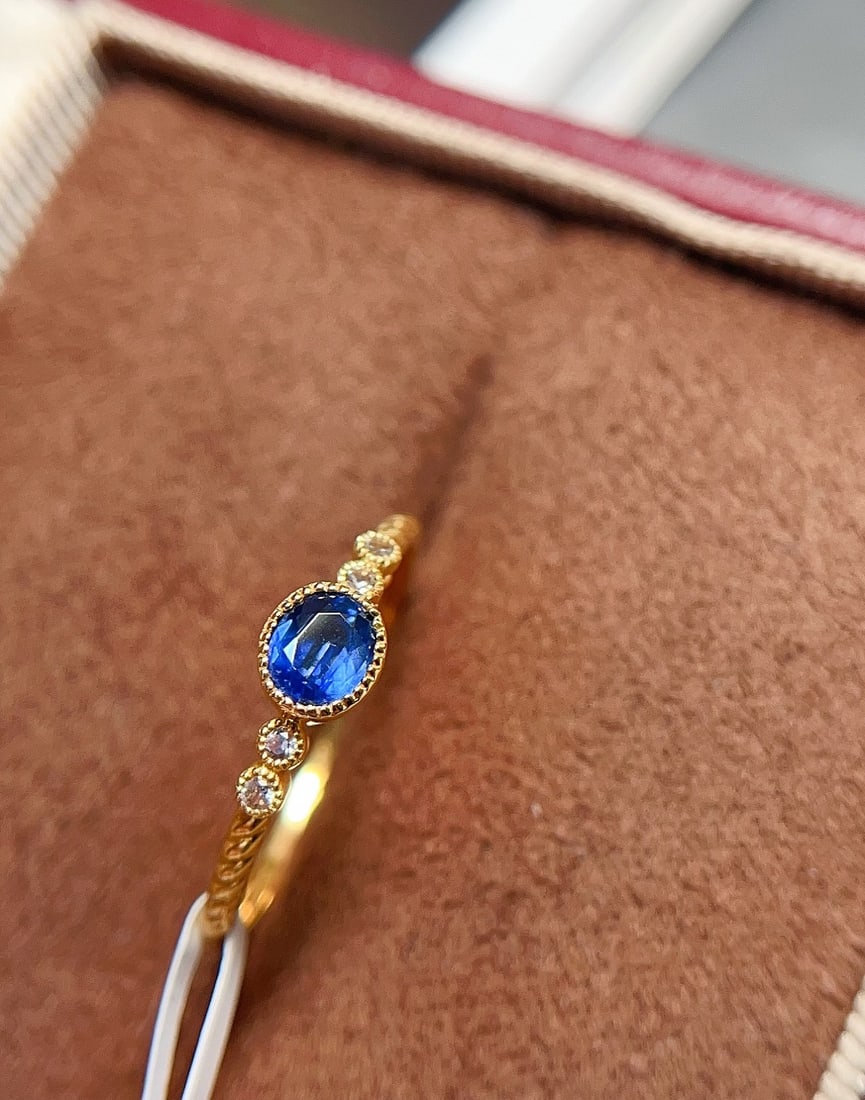 18K gold sapphire ring - 3