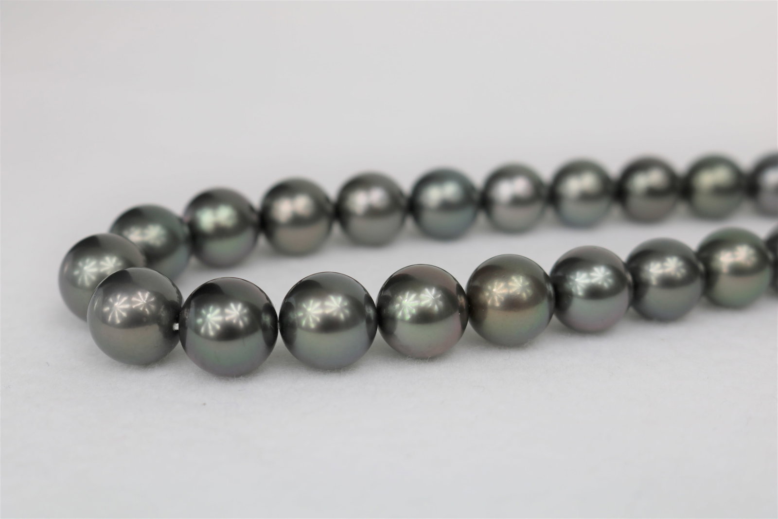 10-11mm Tahitian Round AAA Necklace with 14k Clasp - 2