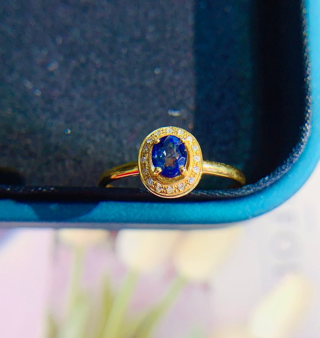 18K gold sapphire ring - 2