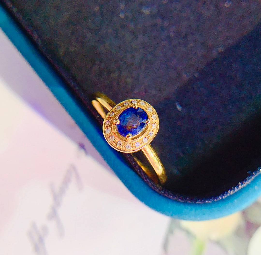 18K gold sapphire ring - 3