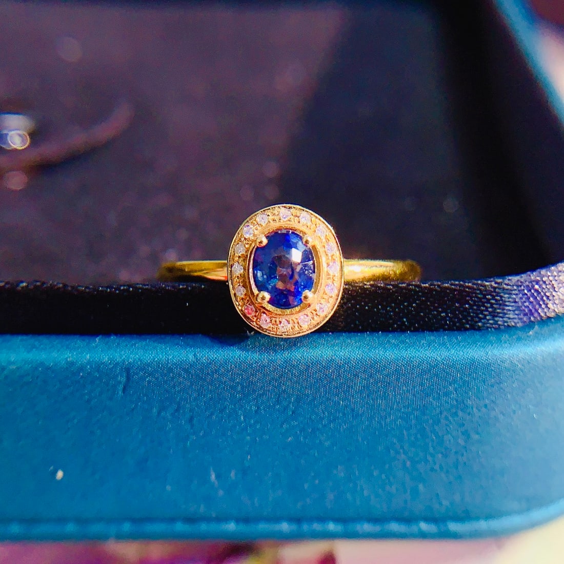 18K gold sapphire ring - 4