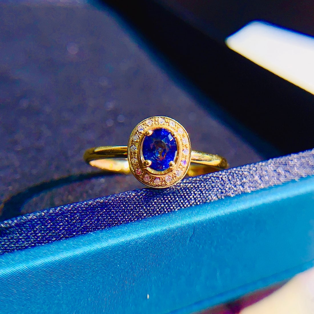 18K gold sapphire ring - 6